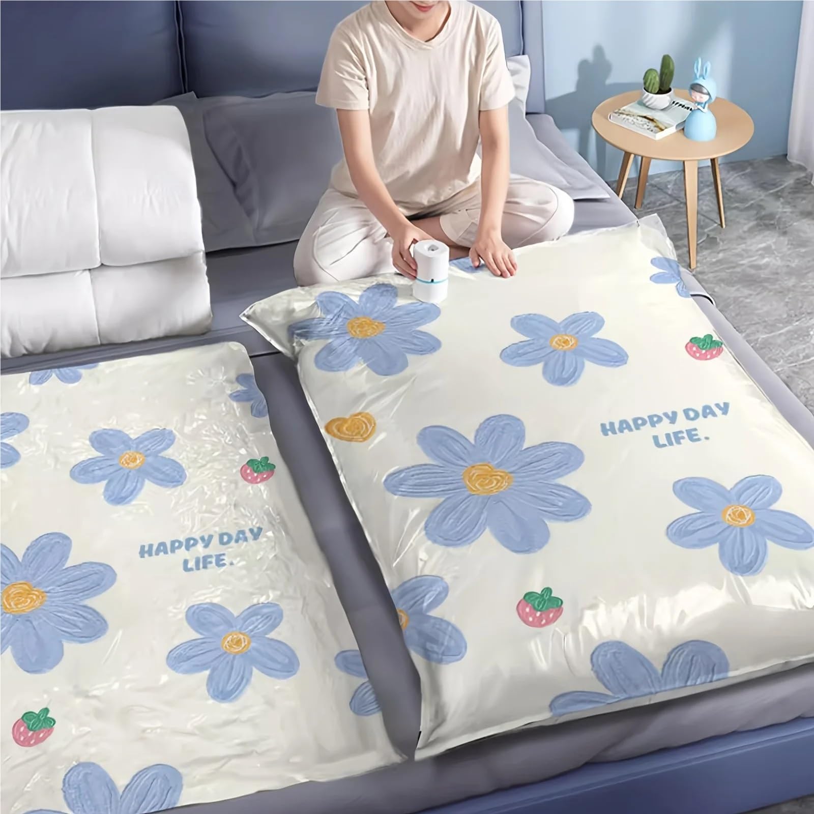 Worek do przechowywania próżniowego, Worki próżniowe do przechowywania kompresyjnego, opakowanie 4 lub 6 sztuk, różne rozmiary(6pcs 80x100cm)