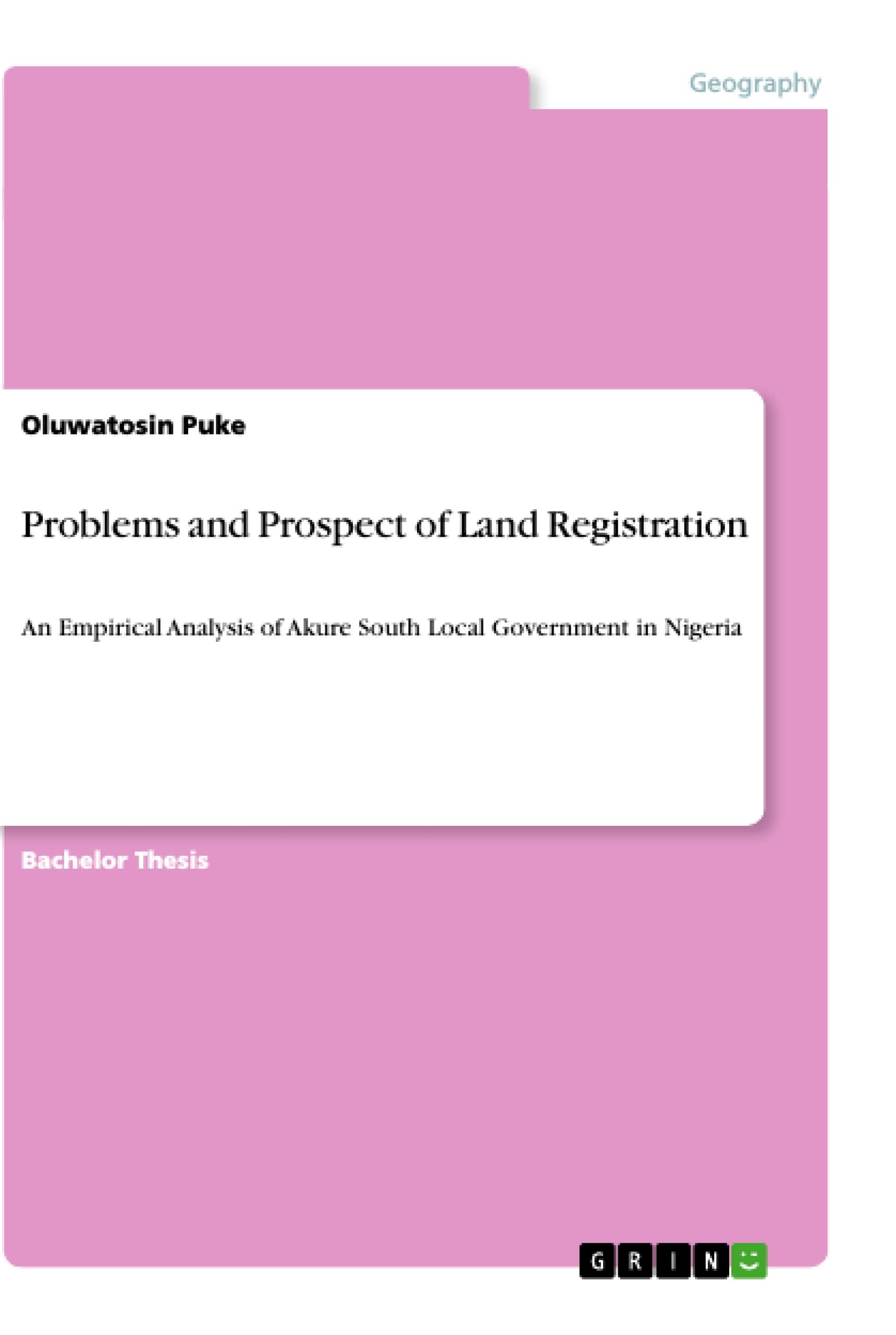 Enregistrement foncier Akure Nigeria : livre d'analyse sur le droit de propriété et l'urbanisme