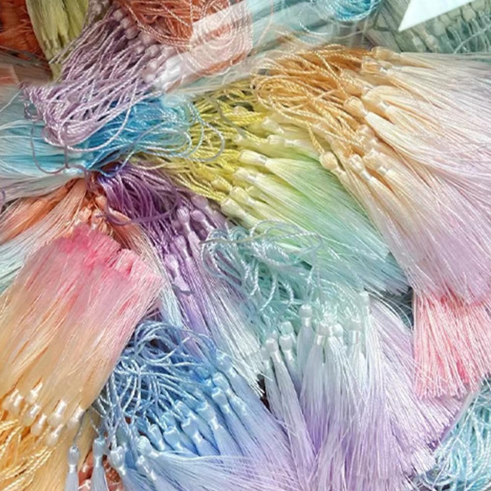 ZEPIQOR 24 Mini Glands Tassels Soyeux - 6 Couleurs Pour Bijoux, Signets Et Bricolage