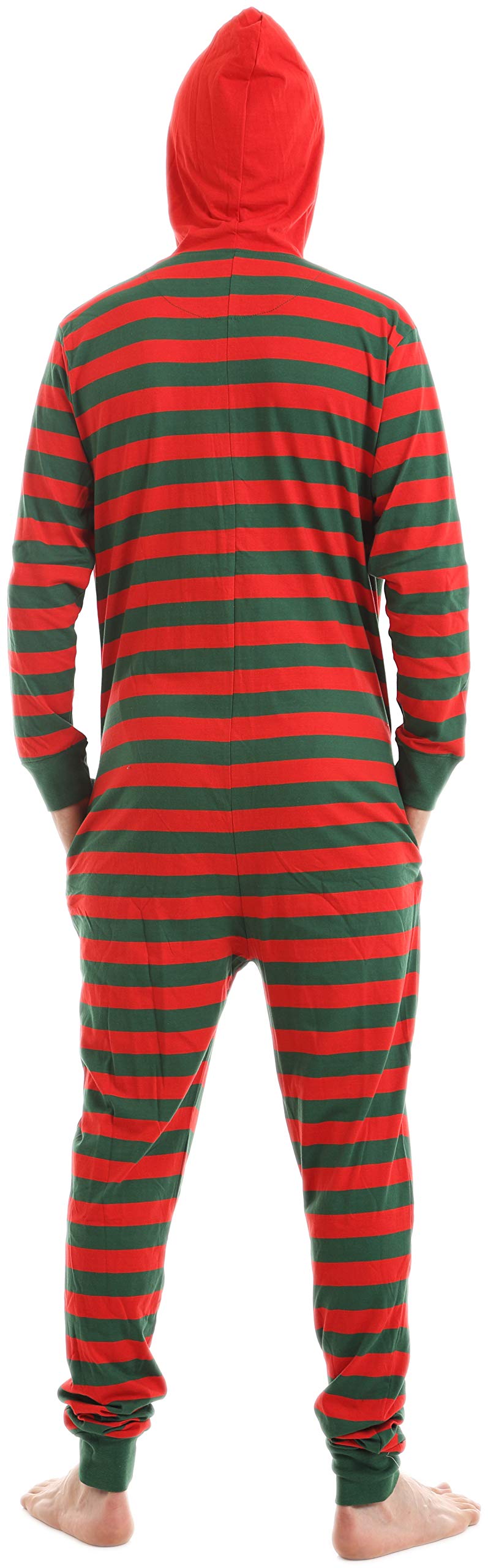 Funzee Adult Onesie Pyjamas Sleepsuit Red Green Stripes Xs Xxl