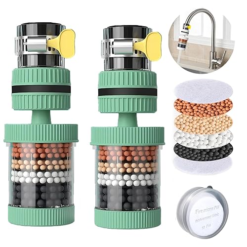 Filtro de agua para grifo, paquete de 2 filtros de agua para fregadero, purificador de filtro de agua para grifo, filtración de grifo de cocina,
