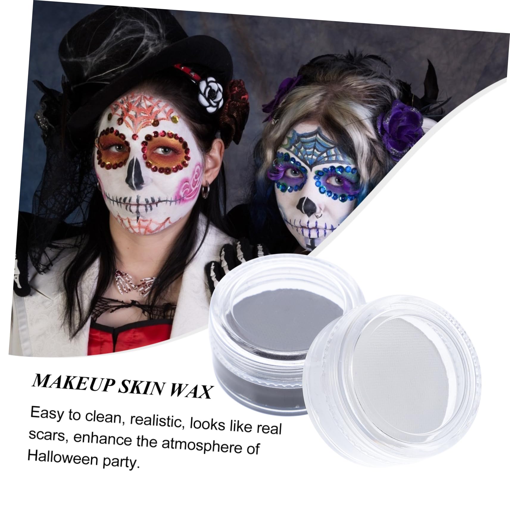 Beaupretty 8piezas Maquillaje Facial De Efectos Especiales Pintura Corporal y Cosméticos Para Cosplay y Halloween Cera Para Maquillaje Negro y Resistente Al Agua y Fácil De Limpiar