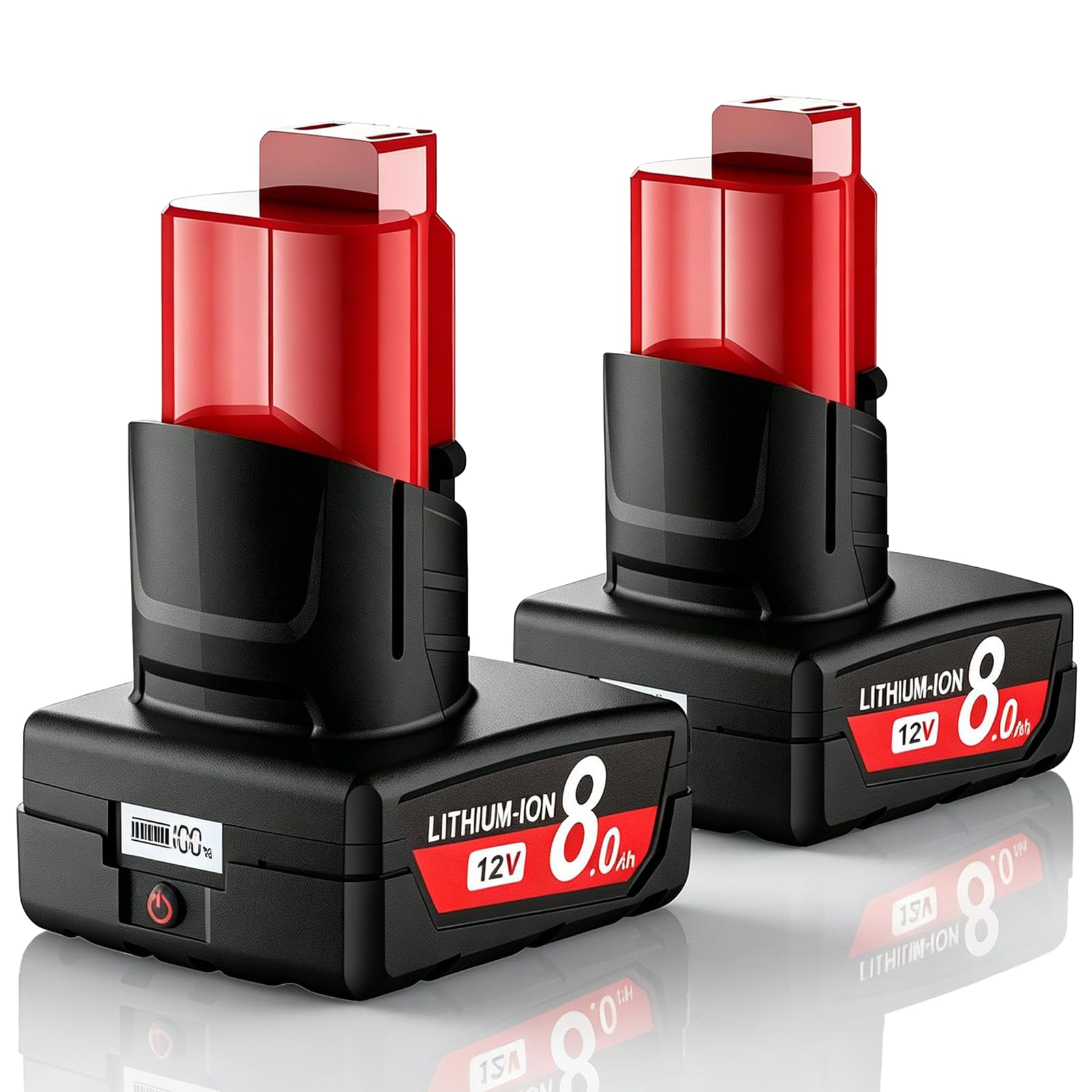 2 Pack 12V 8.0Ah Replacement for Milwaukee 12v Battery