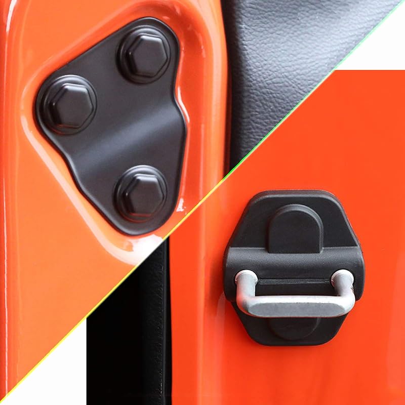 Kit de Protetores de Parafuso e Travas das Portas em ABS Preto para Jeep Wrangler JL e Gladiator JT 2018 a 2026, 8 peças