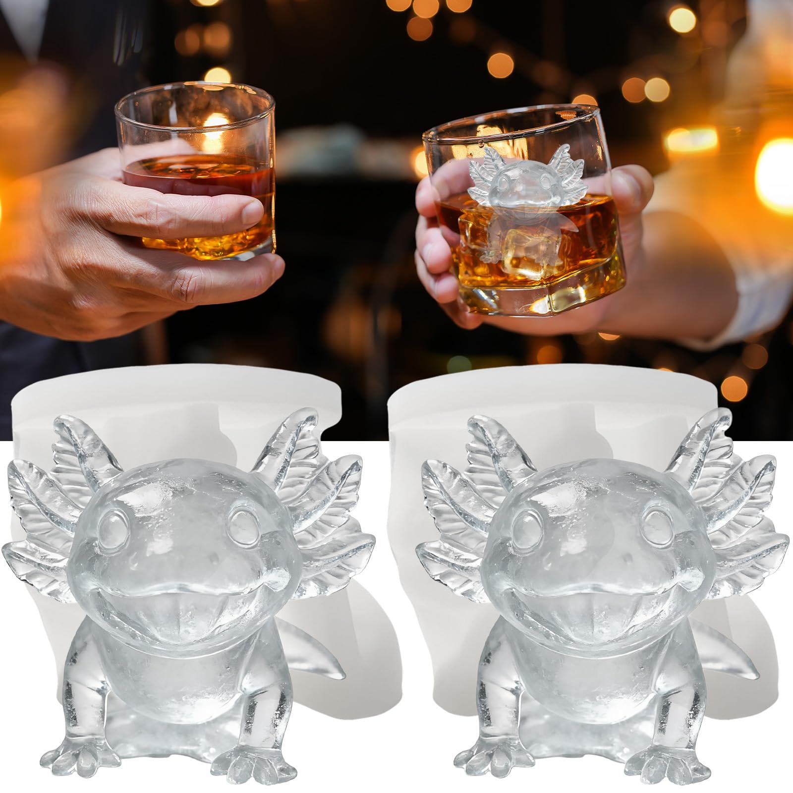 Amazon.com: SIUPER 3D Axolotl Ice Cube Silicone Molds Tray for