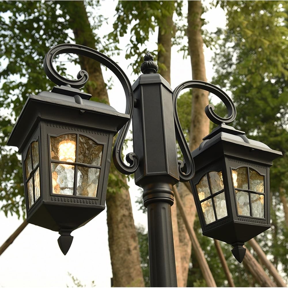 Lampa uliczna z 2 światłami i falami wodnymi