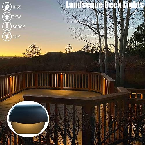 Miniatura 2 de Leelands Luces LED para terrazas al aire libre, iluminación de paisaje de bajo voltaje, 12 V CACC, aluminio fundido, luces de poste de patio, luces