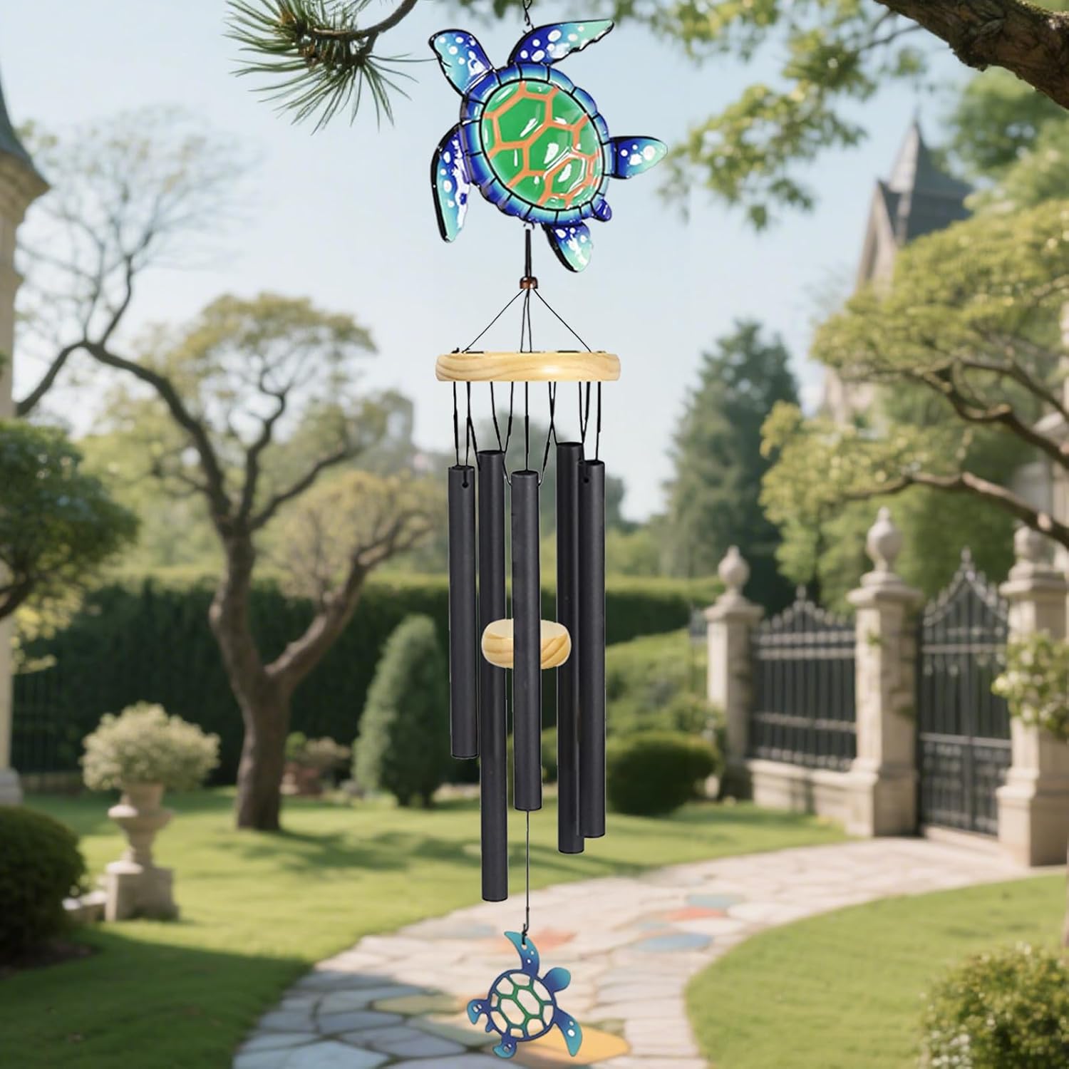 Wind Chimes for Outside Metal Aluminum 41.7" Inches Wind Chime with Turtle Outdoor Decor Large Unique Wind Chimes for Festivals/Birthday for Mom Dad Grandma Home Garden Patio Decor