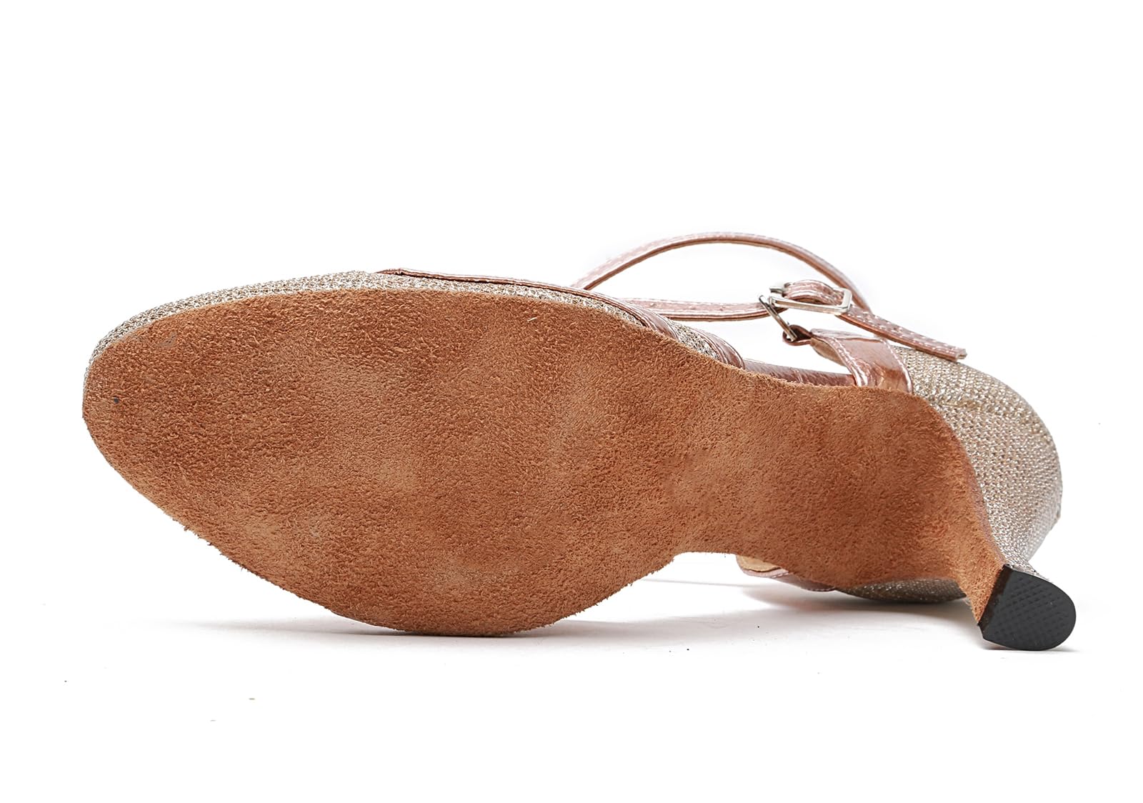 Minishion Women's Glitter Ballroom Latin Dancing Shoes Party Wedding Heels L271 Champagne 7.5cm Heel US 9