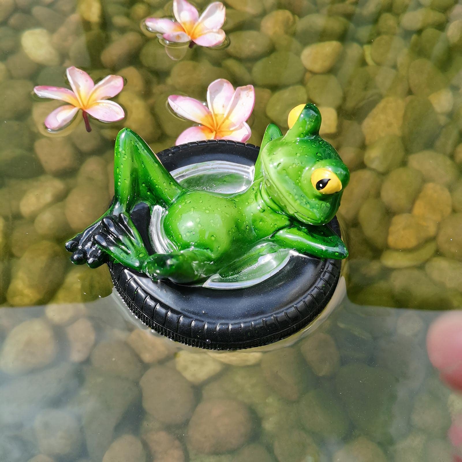 Amazon.co.jp: 池の装飾屋外のカエルの置物,樹脂カエル池