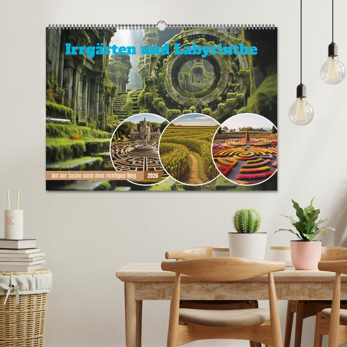 Irrgärten und Labyrinthe (Wandkalender 2026 DIN A2 quer), CALVENDO Monatskalender: Ein Labyrinth soll den Wegfinder verwirren und herausfordern. In ... sich verlieren. (CALVENDO Wissenschaft)