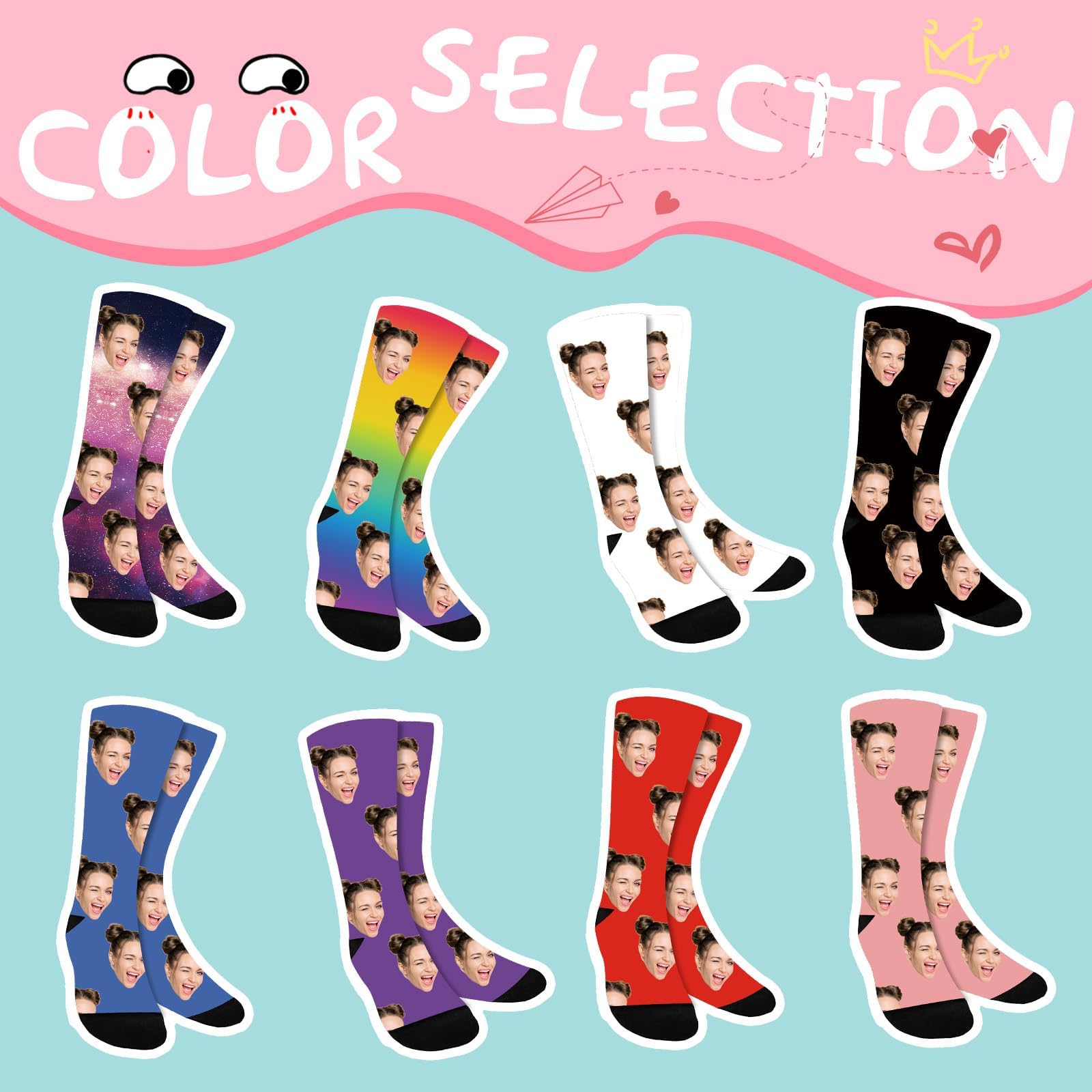 Bemaystar Calcetines Personalizados con Foto o Imagen para Hombre y Mujer