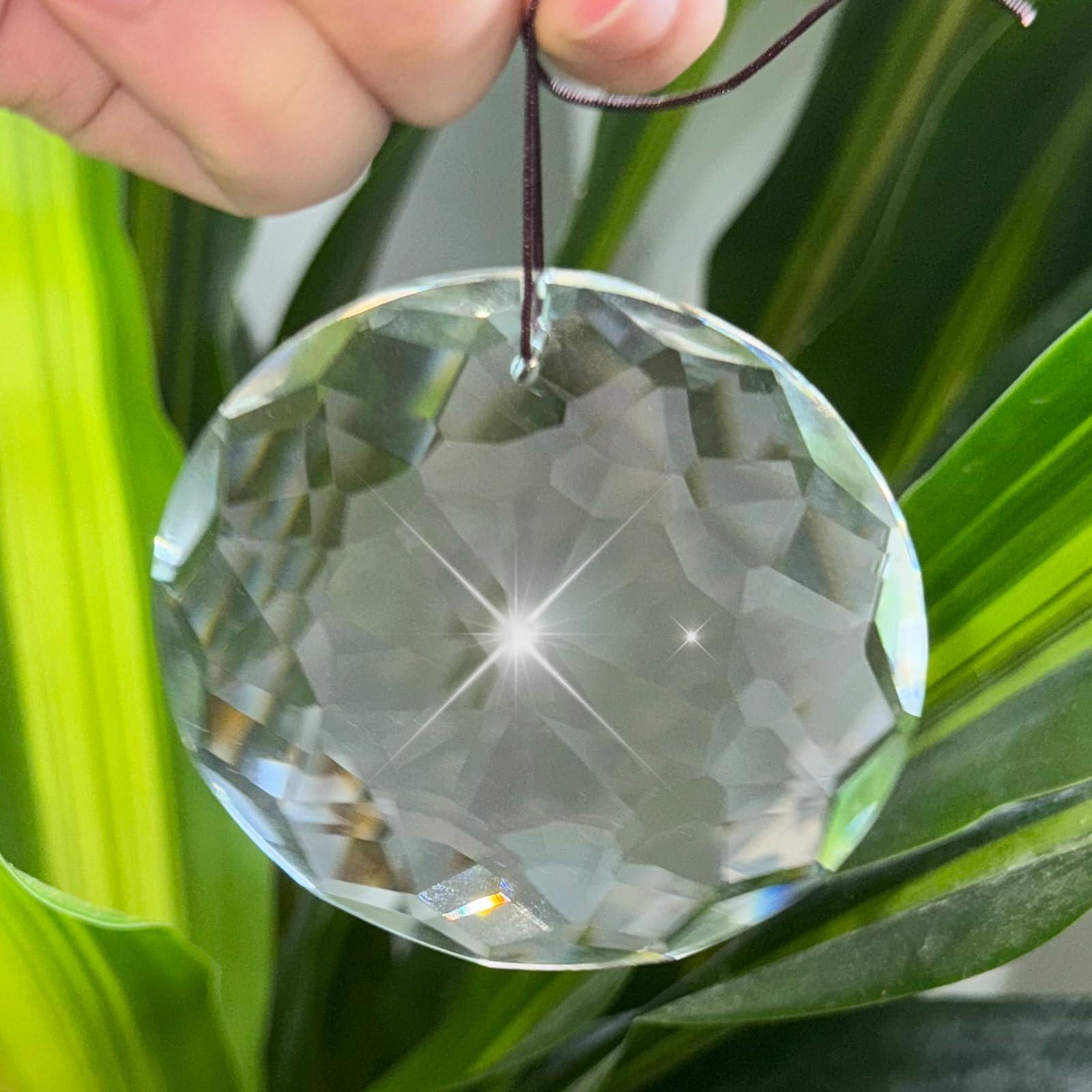 Hanging Crystals Sun Catcher, Suncatchers For Windows Rainbow Sparkling Sun Catchers Prism Pendant Glass Chandelier Crystal Indoor Outdoor Window For Home Garden Large (75mm)
