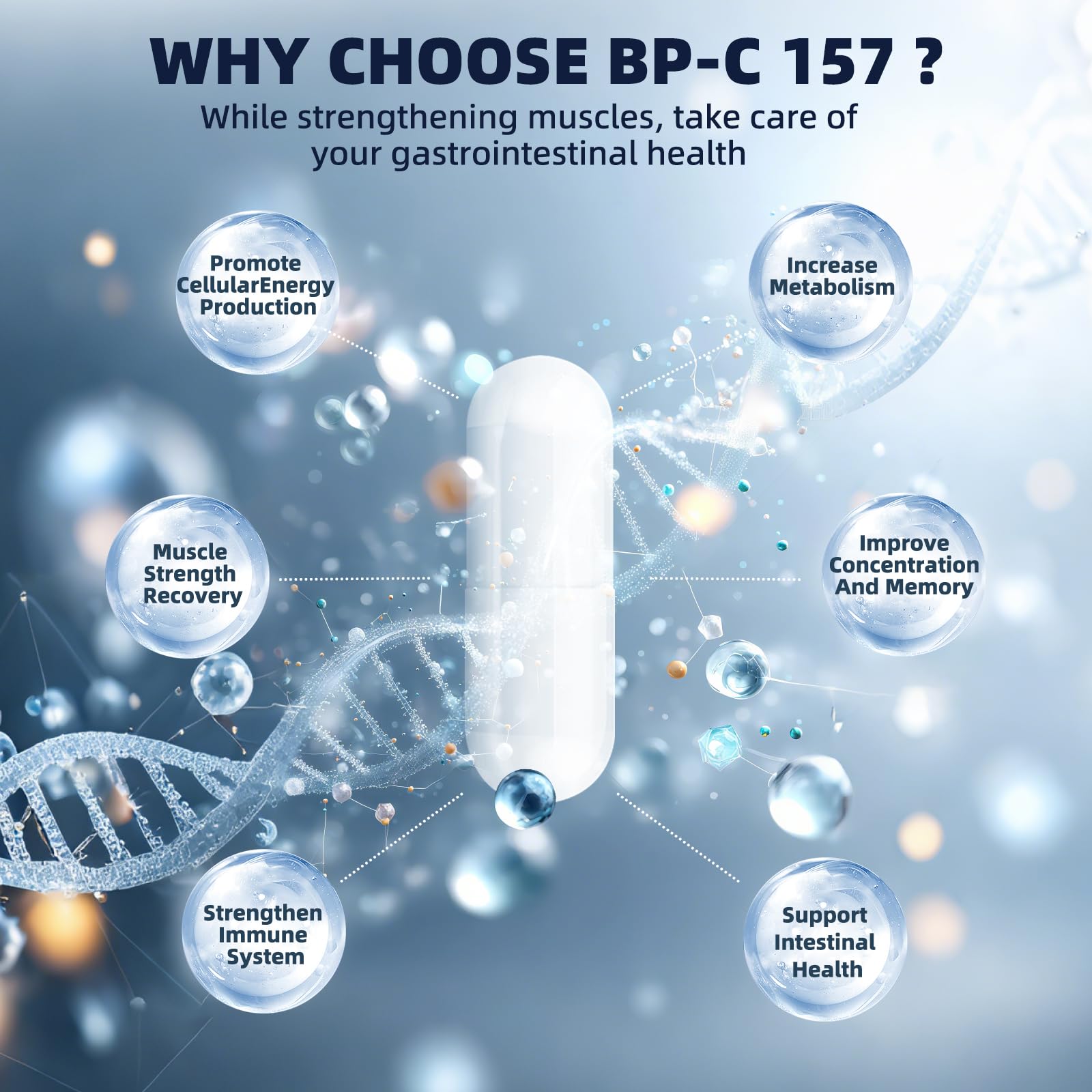 B-PC 157 Kapseln, Für Muskeln und nach, Peptid für Schnelle Regeneration und Gewebeschutz, Non-GMO, Gluten-Free，60 Stück