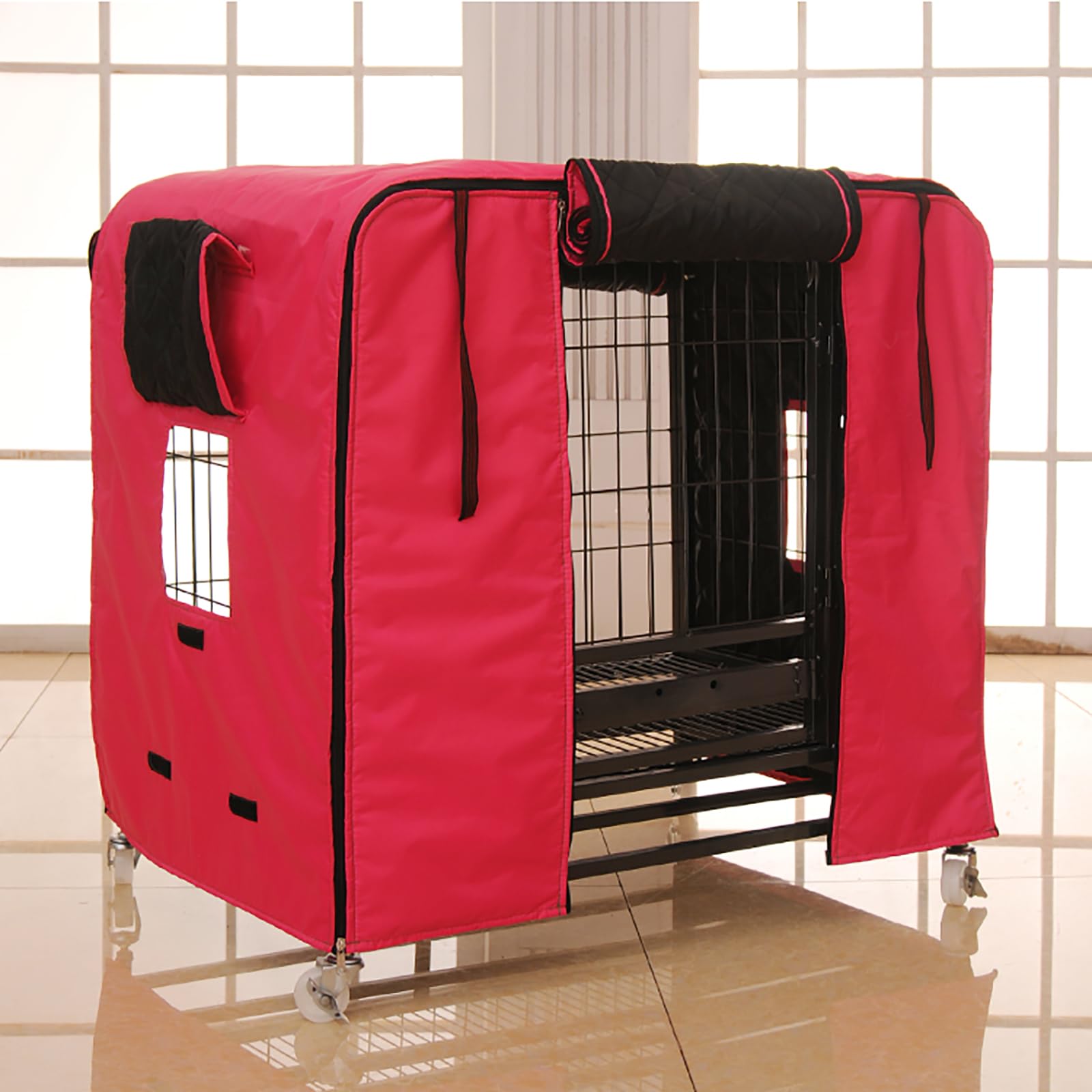 Housse de cage pour chien imperméable et résistante au froid de grande taille