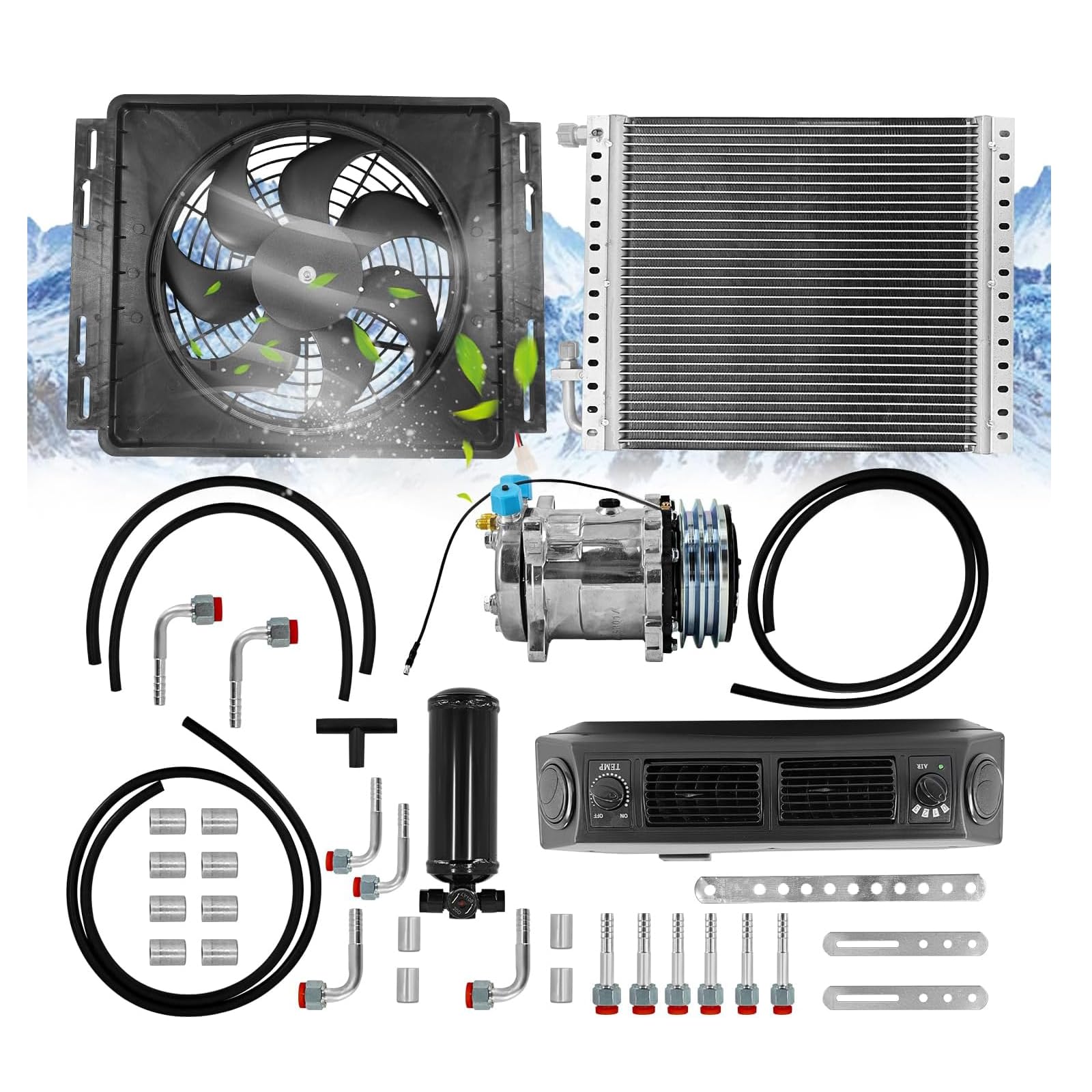 View 1 of **** PARTIAL SET, SEE NOTES******** Dewinston Universal 12V A/C Kit System