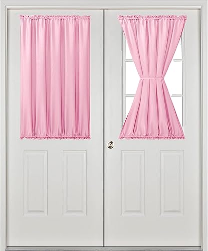 Miniatura 180 de Hiasan Cortinas para ventana de puerta delantera, bolsillo para barra, cortina de privacidad semitransparente para puerta francesa, 1 panel