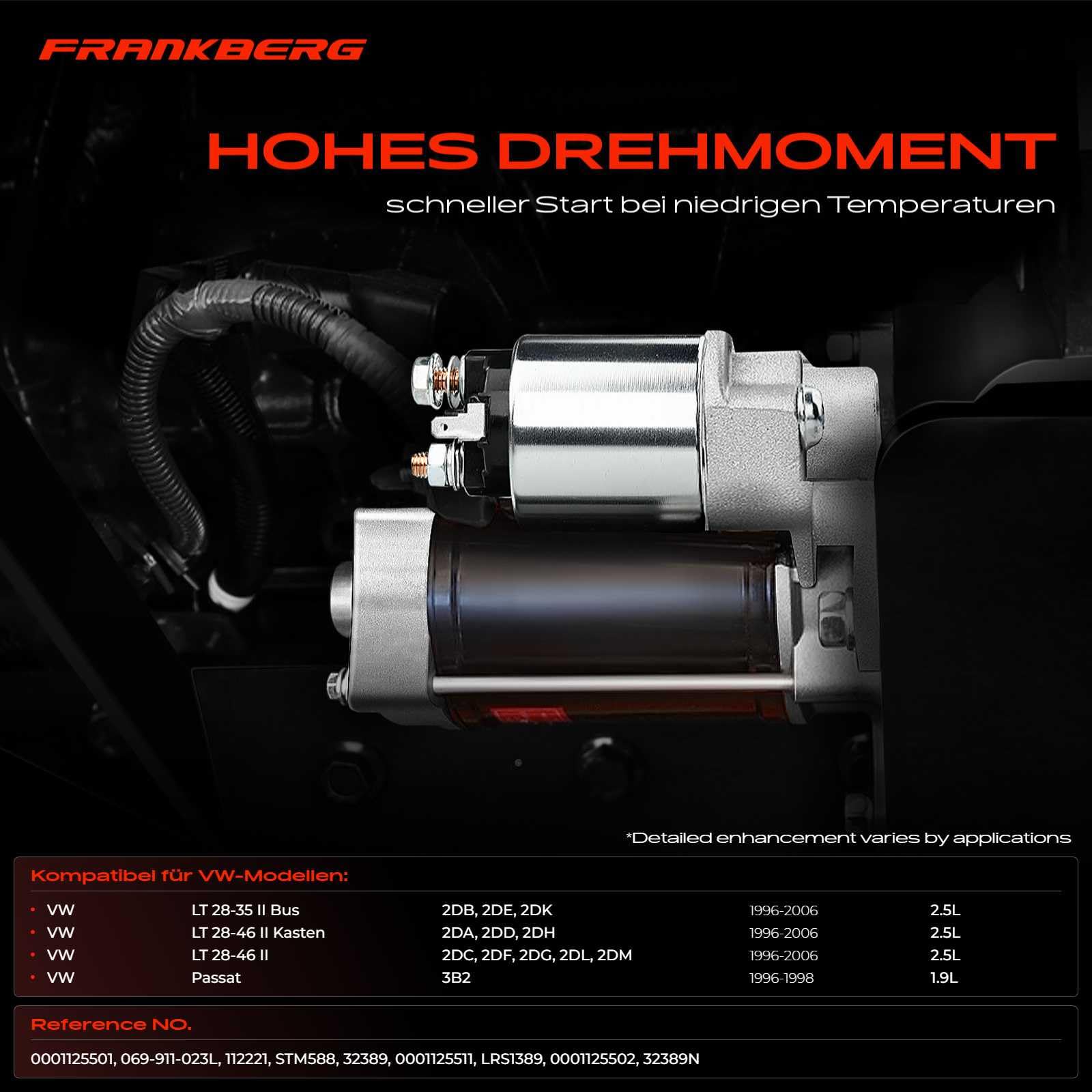 Frankberg Anlasser Starter 2 KW 12 V 9 Zähnezahlahl 112221, 32389