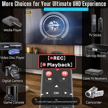 ClonerAlliance UHD Pro, 4K Video Recorder, HDMI Capture DVR with H.265/H.264 Codec, Cinematic 24fps Recording(Up to 30fps), 4K@60fps Passthrough, Pause/Resume Recording.