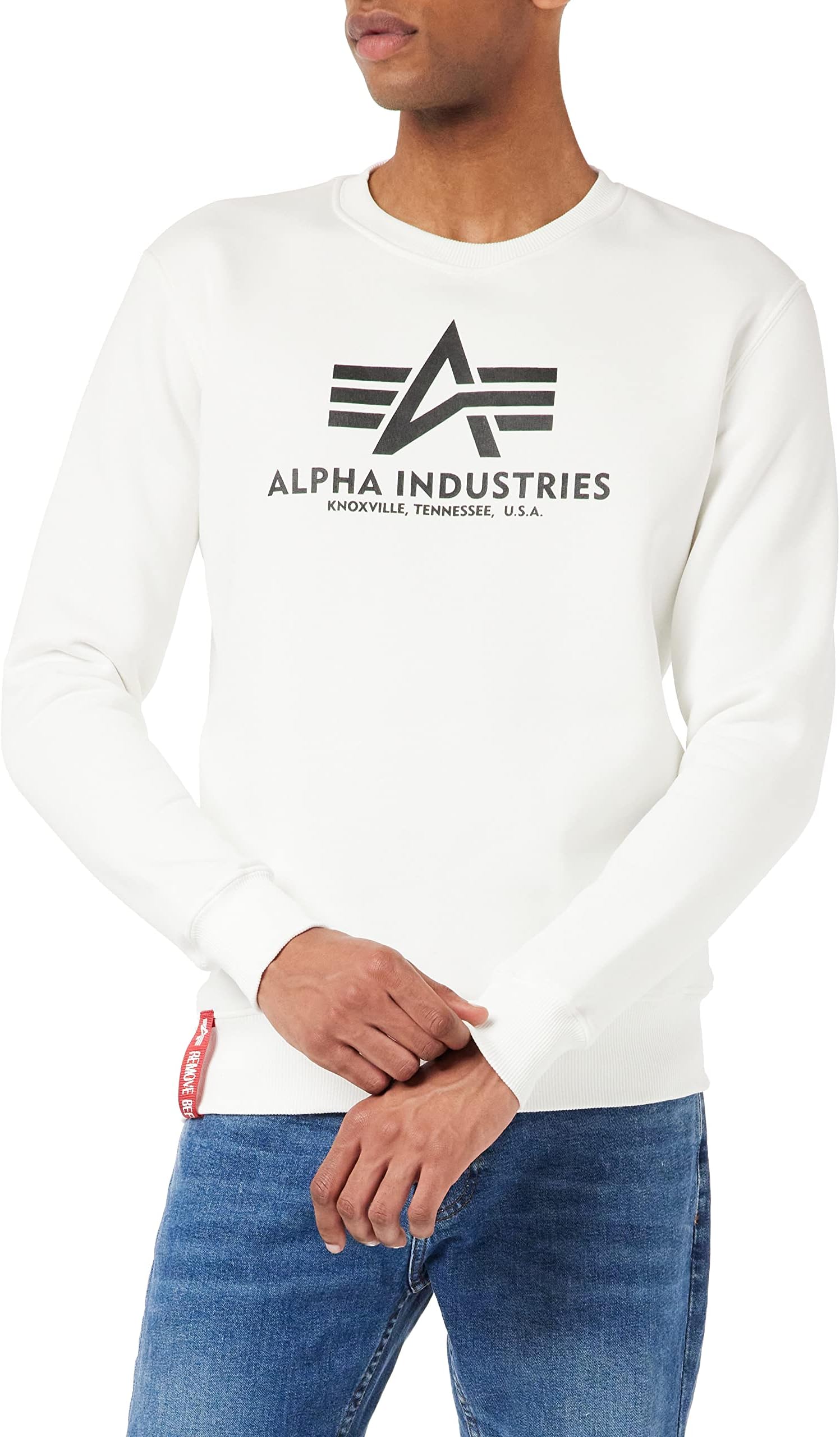 ALPHA INDUSTRIESMen's Basic Sweater Sweatshirt, Opaque, Blanc, XS