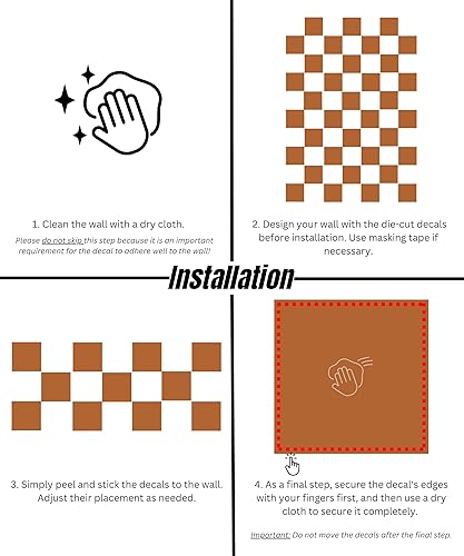 Miniatura 6 de MINICK Calcomanías para despegar y pegar, calcomanías de pared ultra grandes de 8 x 8 pulgadas, paneles de pared de vinilo duraderos, calcomanías de