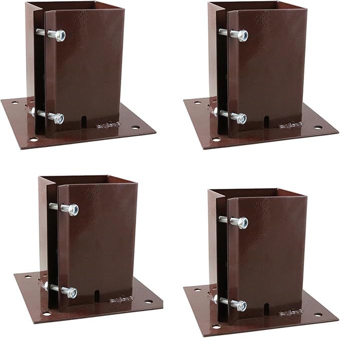 [FIXINGS DIRECT] 75x75mm Bolt Down Post Shoe Fence Post Holder Heavy ...