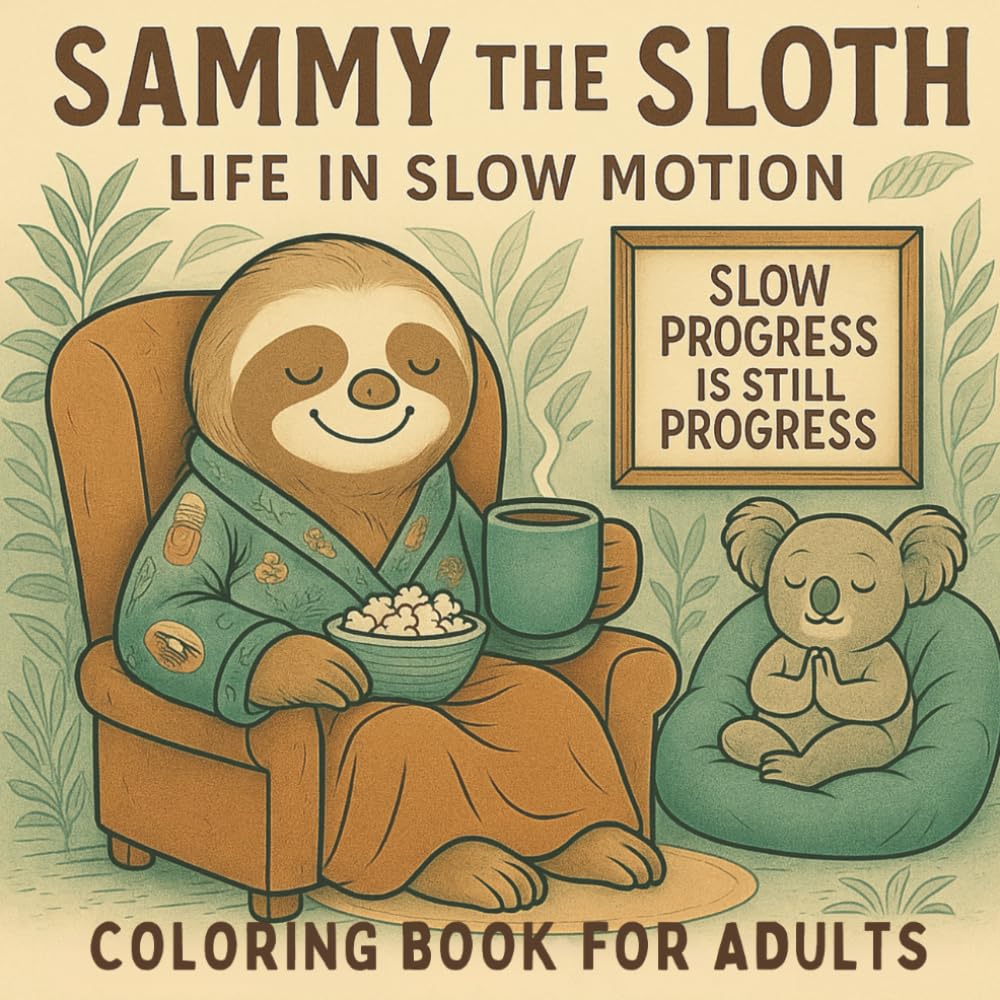 Sammy The Sloth Life In Slow Motion: Coloring Book for Adults