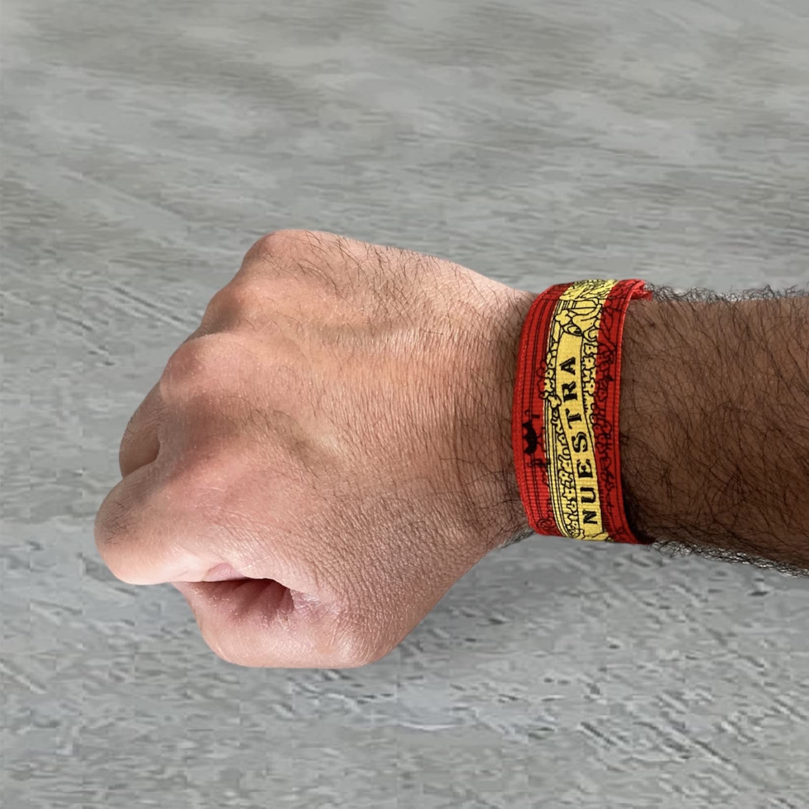 Bracciale Virgen Del Pilar - Nastro In Seta 40x2,5 Cm Con Stampa 36,5 Cm, Colori Bandiera Spagna, Regolabile, Simbolo Di Fede