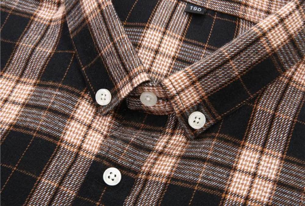 HGJH Herren Hemden, Herren Langarm Flanellhemd Thermohemd Gitter Blaues Hemd Button-Down Baumwolle Holzfäller Bequem Karierte Hemdjacke Lässiges Arbeitshemd Für Herren Jungen