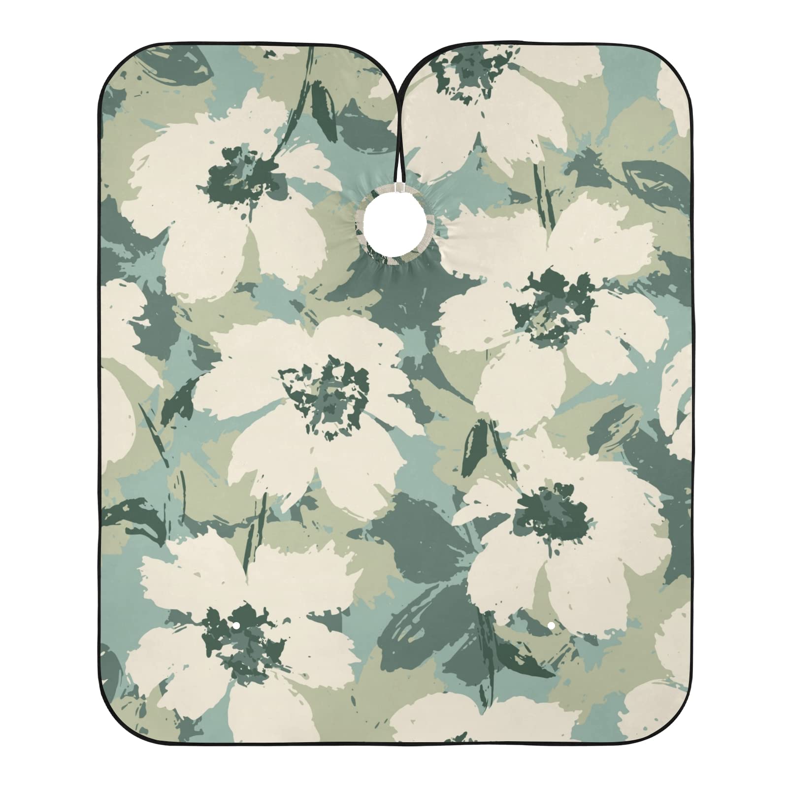 Capa De Cortar Pelo Camuflaje De Flor Verde, Capa De Barbero Profesional Capa De Peluquería Ligera Capas De Peluqueria Para Casa Peluquería Salón