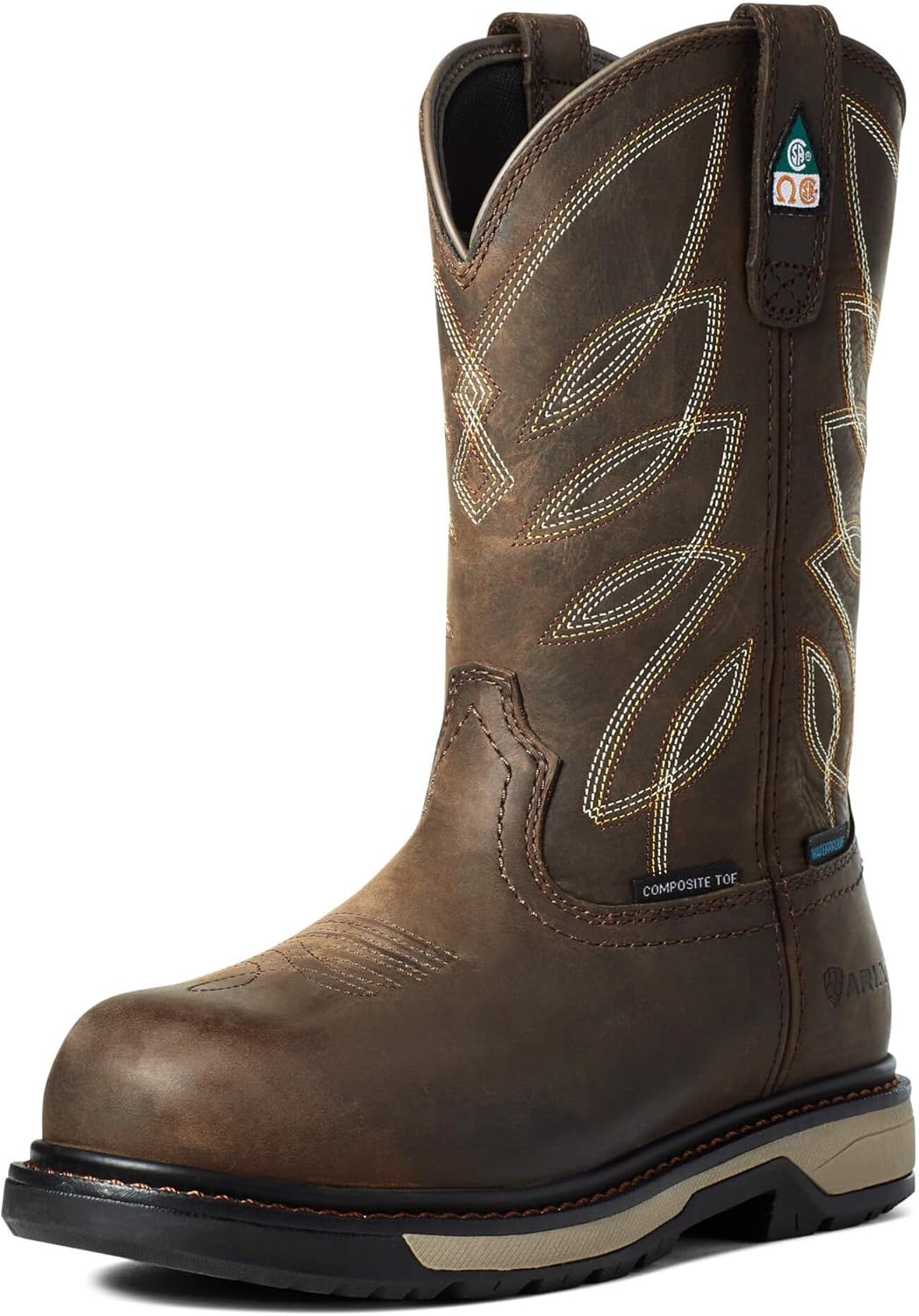 Ariat Womens Riveter CSA Waterproof Composite Toe Work Boot Dark Brown 9.5
