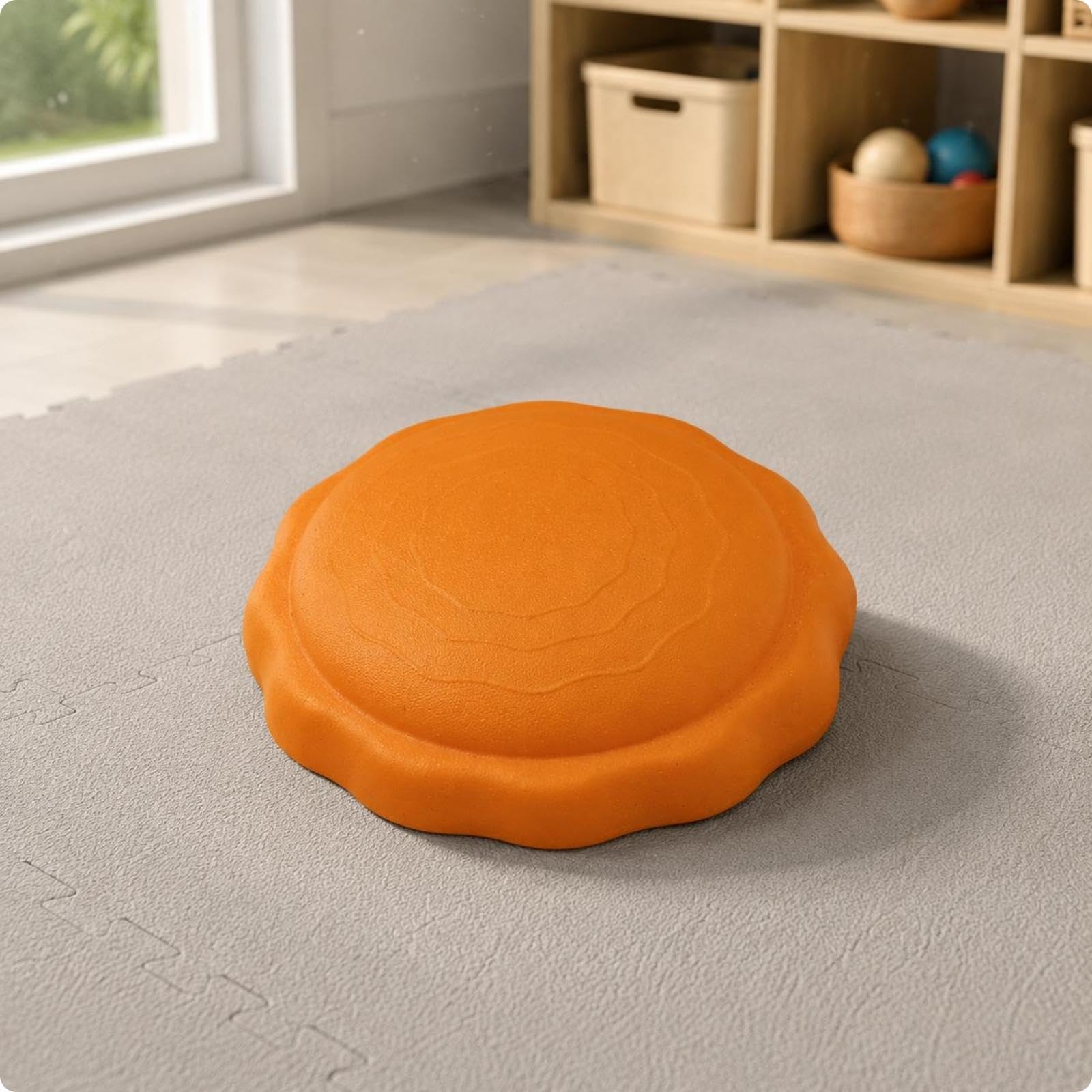 Wave Stepping Stone Textured Sensory Stepping Pads Rounded Edges Foam Stepping Block Orange Wave-image-40