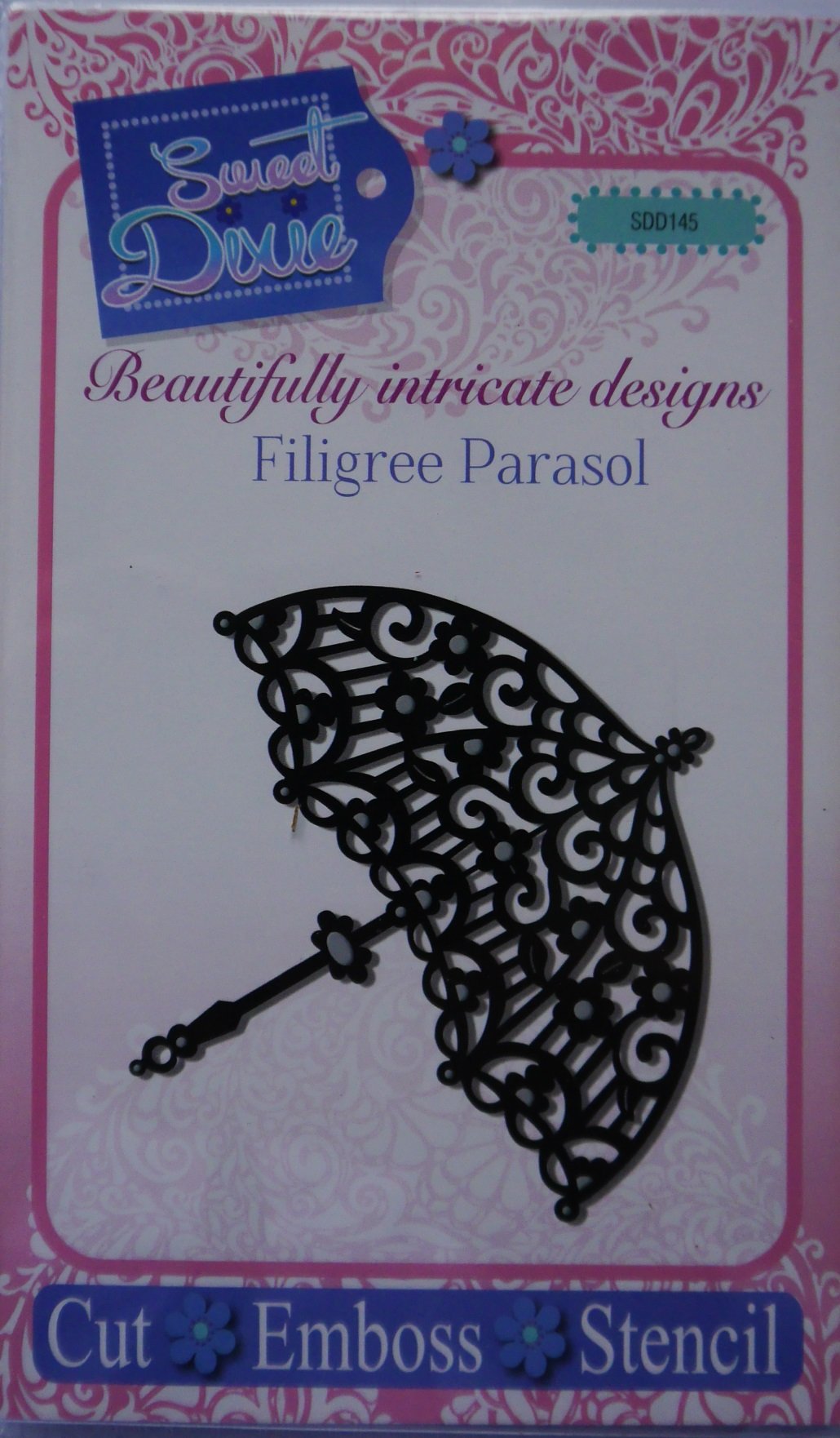 Sweet Dixie Grey Sdd145 Filigree Parasol Die,