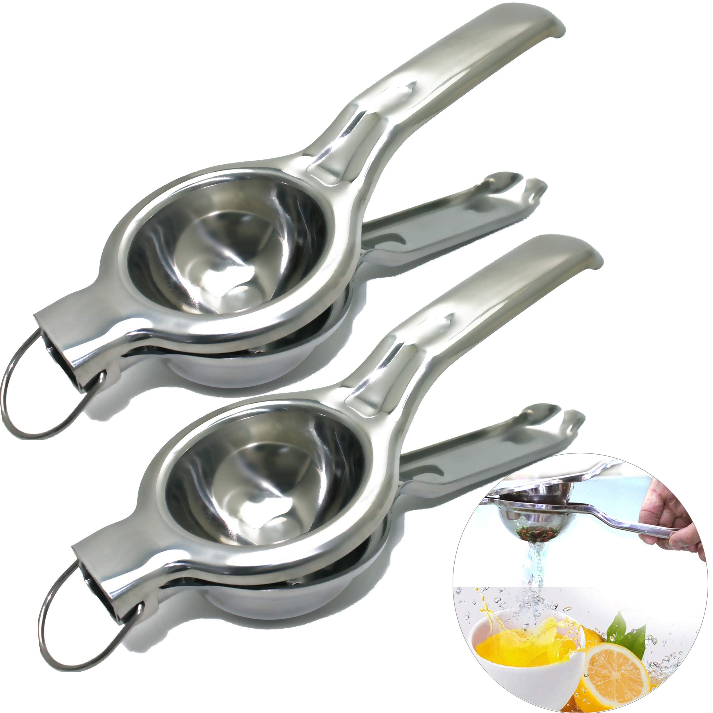 Zitronenpresse, robust, Jumbo-Größe in Lebensmittelqualität, Nr. 304 Edelstahl, bruchsicher, korrosionsbeständig, manuelle Presse, Zitruspresse, Limettenpresse