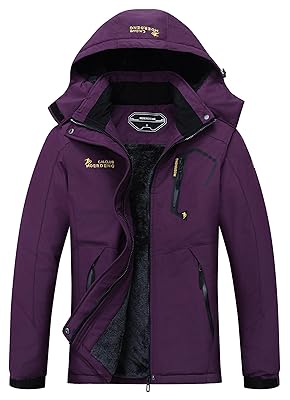 MOERDENG Women's Waterproof Ski Jacket Warm Winter Snow Coat Mountain Windbreaker Hooded Raincoat Jacket