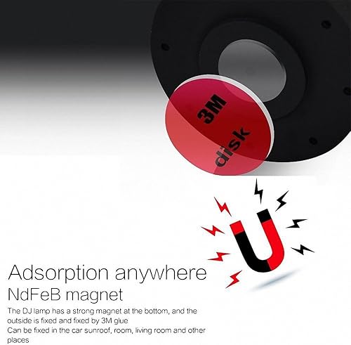 Miniatura 7 de Luz de bola de discoteca inalámbrica funciona con pilas sincronización de música RGB para decoraciones de fiestas automóvil paquete de 2