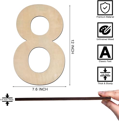 Vista 214 de Letra S de madera de 12 pulgadas, letra S de madera sin terminar de 1/4 de pulgada de grosor para decoración de pared del hogar, manualidades