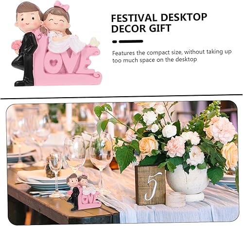 Miniatura 4 de BESPORTBLE 1pc Wedding Ornaments Romantic Couple Figurine Adornment Romantic Couple Figurine Decor Valentine s Day Cake Decoration Wedding