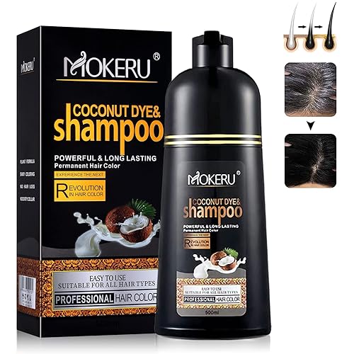 FVQUHVO Champú instantáneo para cabello negro para cabello gris, champú de tinte para cabello a base de hierbas 3 en 1 para mujeres y hombres, 16.90