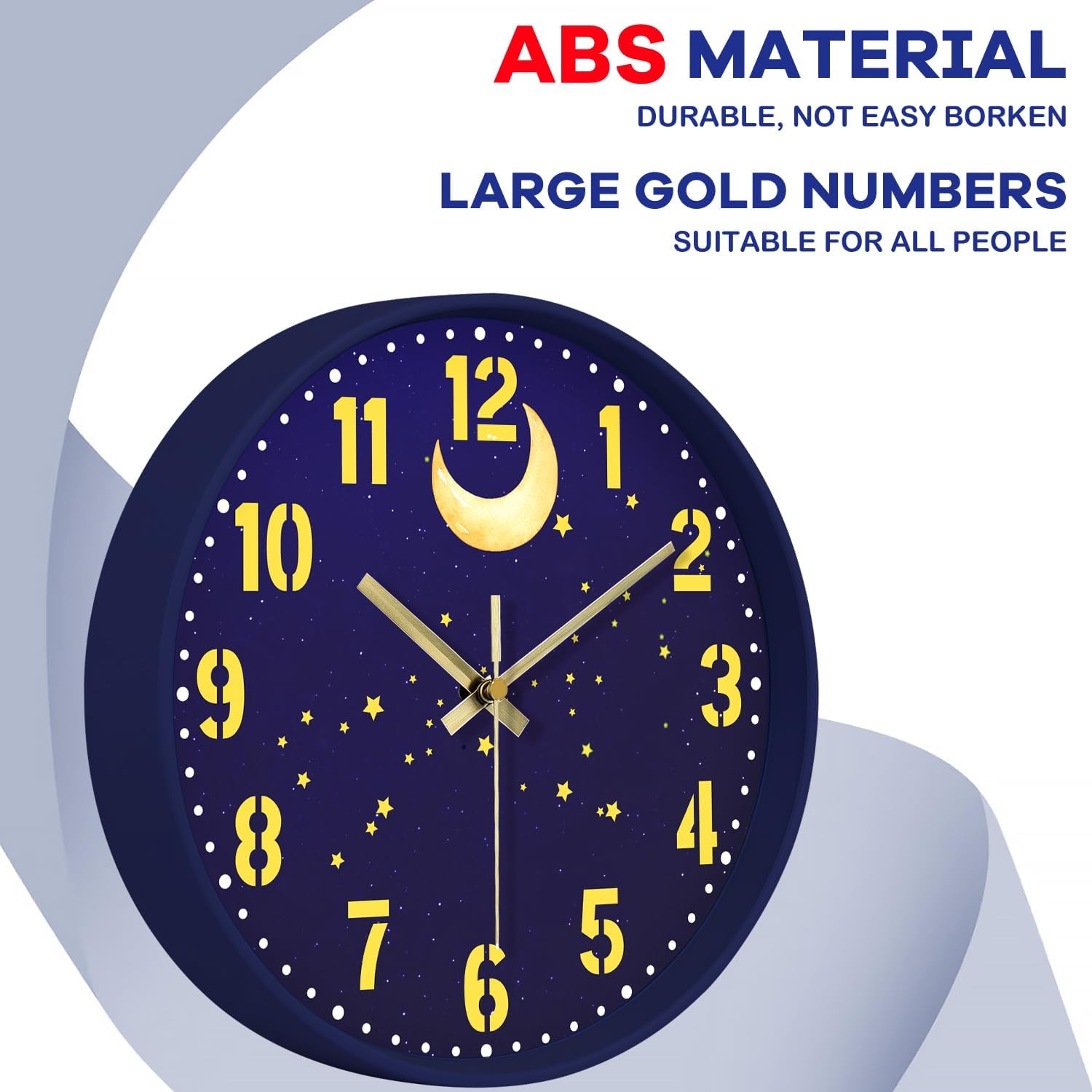 8" Small Silent Wall Clock, Analog Clock for Bedroom Living Room