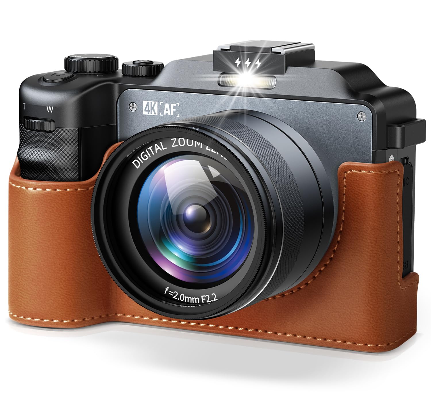 4K Digital Camera, 64MP Autofocus Vlogging Camera with 64G SD Card, 18X Digital Zoom Photography Camera for Youtube Travel, Compact Camera with 3.0 inch Screen Dual Lens for Teens Beginners Adults