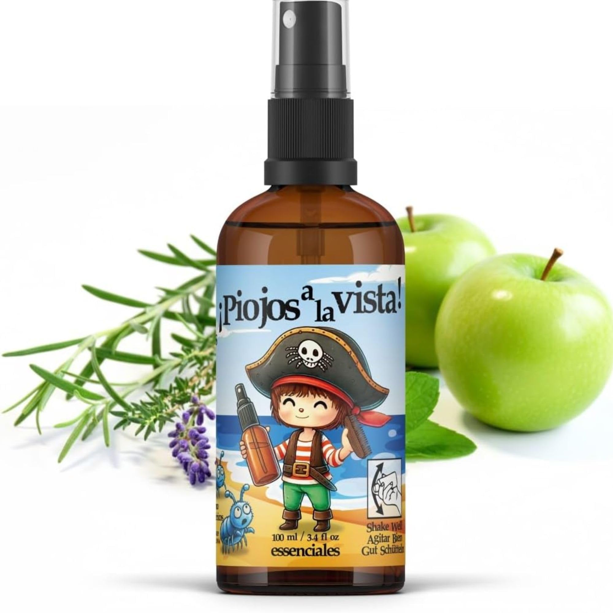 Repelente Piojos con Árbol de Te 100% Natural - Sin Piretrinas ni Permetrinas - Tratamiento antipiojos eficaz para niños con olor agradable y efecto desenredante pelo niñas