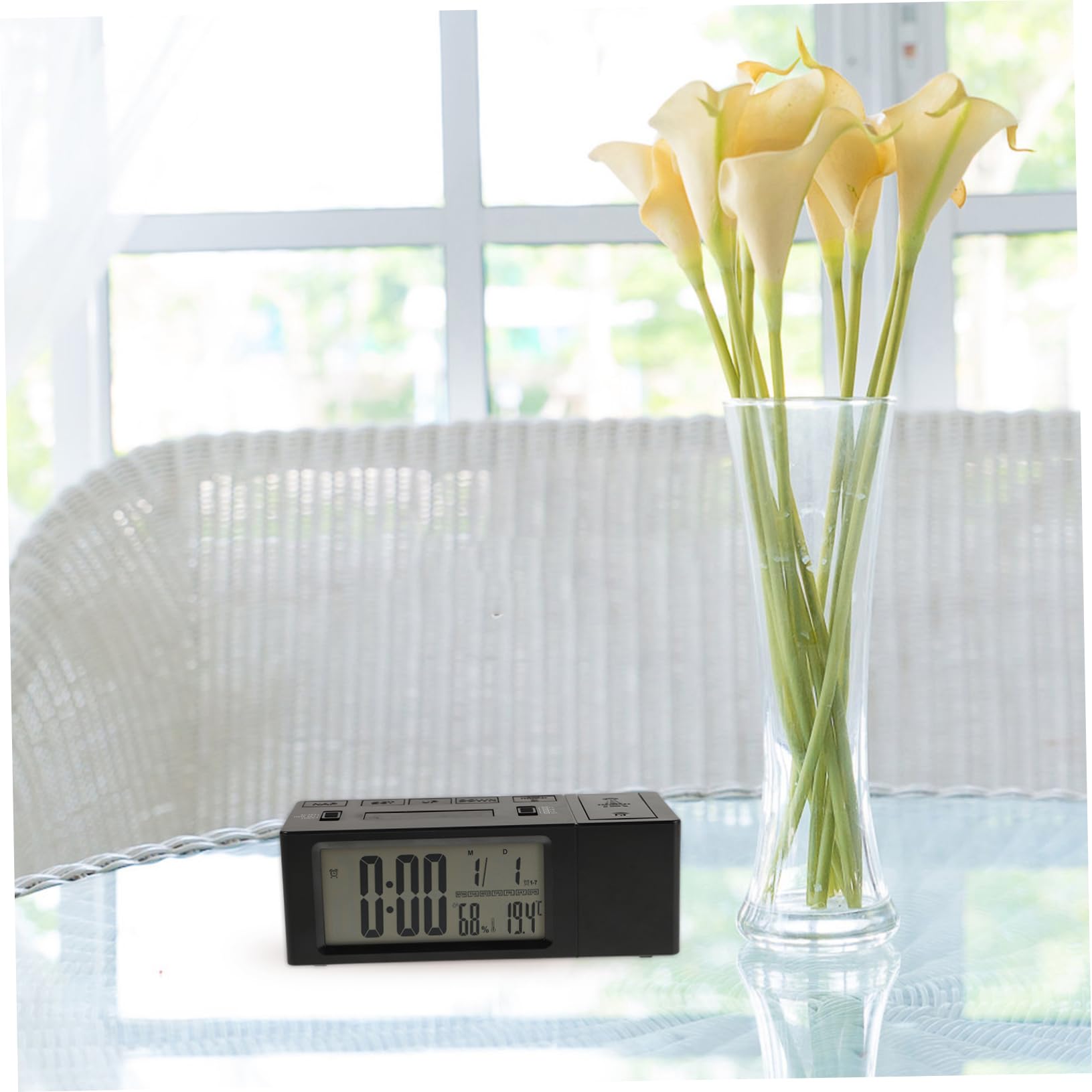 Reloj Despertador Digital Proyección, Pantalla Led, Luz Nocturna y Función Silenciosa, Adecuado para Dormitorio Infantil y Salón