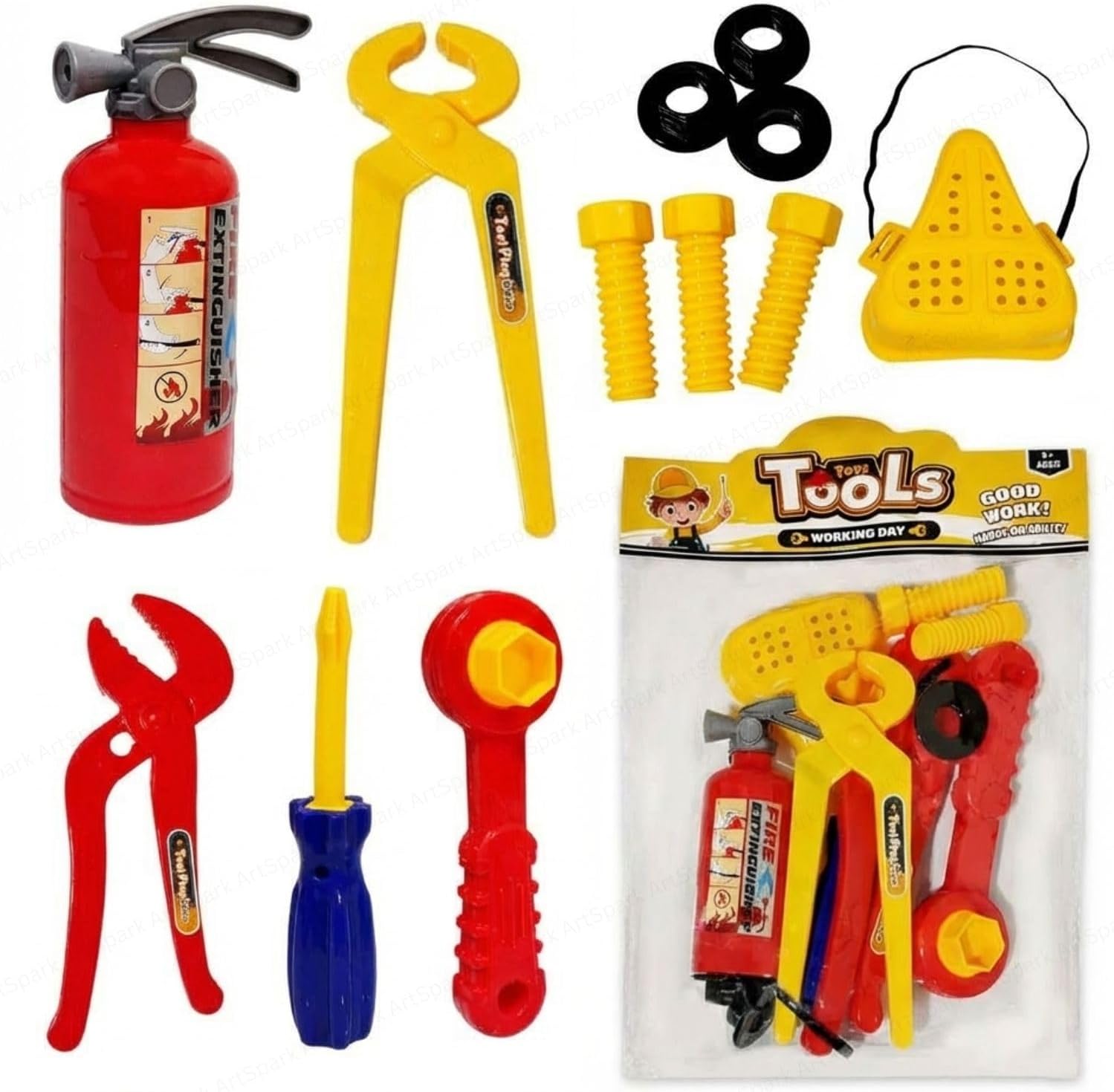 Tool Kit Set for Kids – Pretend Play Construction Toolbox with Role Play Engineer Workshop Tools, Educational Learning Toy for Boys & Children (Multicolor)