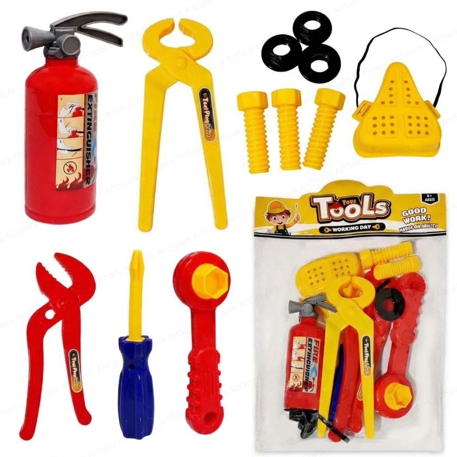 Tool Kit Set for Kids – Pretend Play Construction Toolbox with Role Play Engineer Workshop Tools, Educational Learning Toy for Boys & Children (Multicolor)