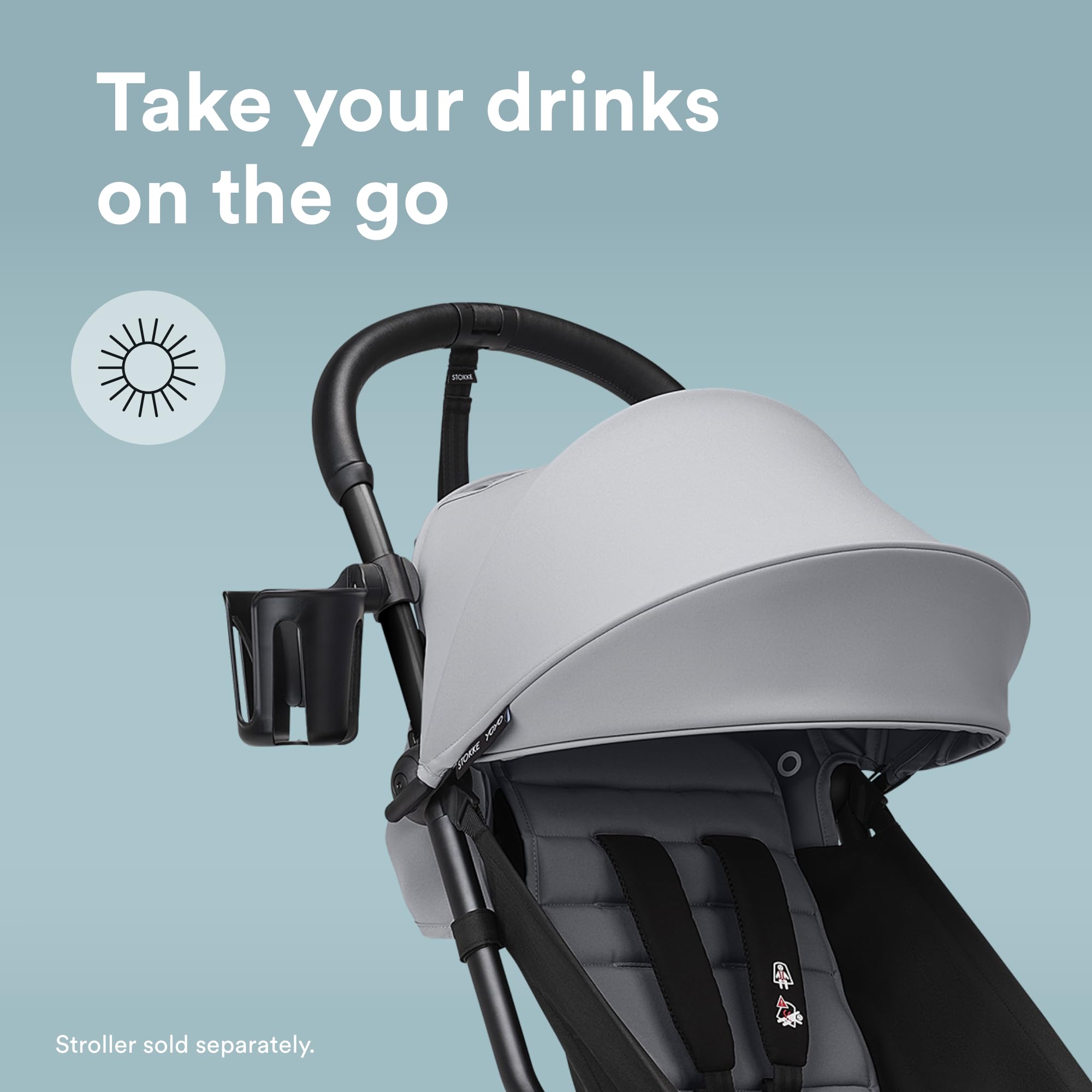Stokke YOYO Cup Holder - Easy to Attach to Six Different Points on YOYO Stroller, Black - Image 2