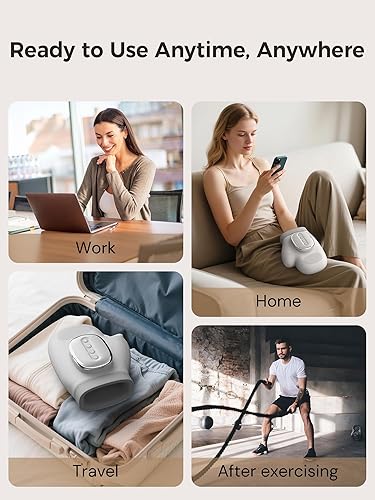 Miniatura 8 de Regalo para padre: masajeador de manos con calor y compresión, alivio para artritis, túnel carpiano y tensión muscular, 3 modos de masaje, 5 niveles