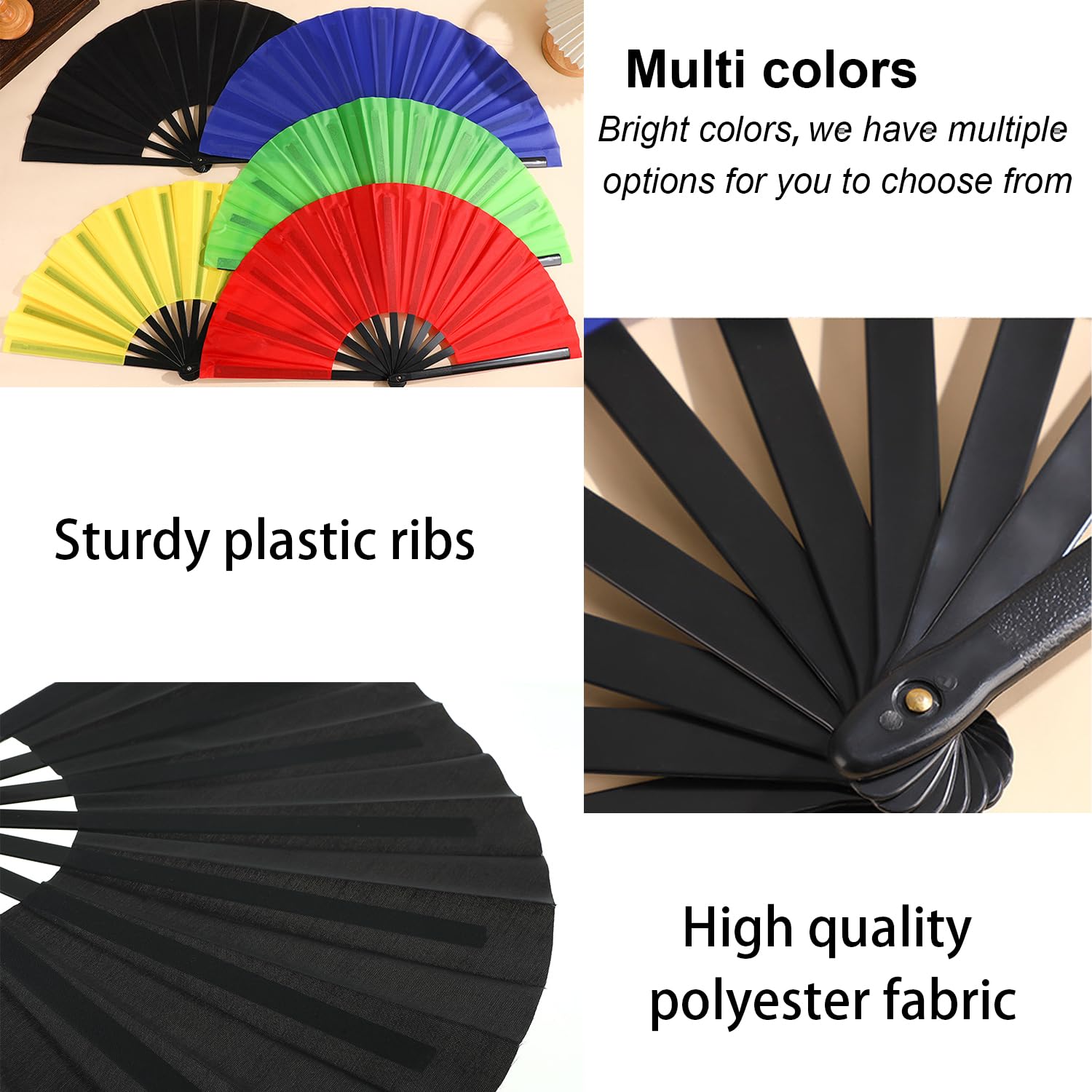 Amazon.com: Huralona 5 Pack Large Folding Hand Clap Fan 