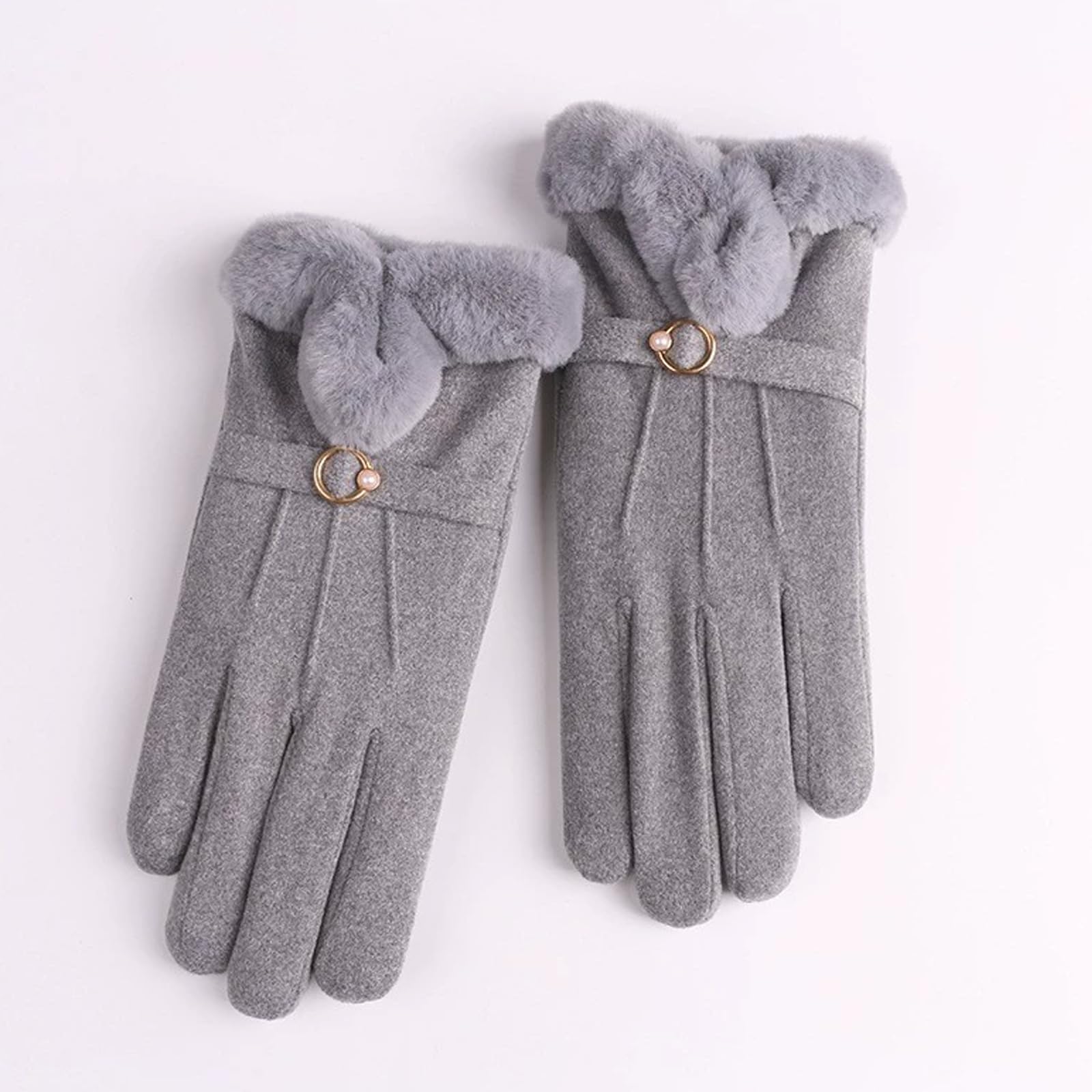 Guantes de invierno para mujer, forro polar grueso, térmicos, resistentes al viento para esquí, correr, ciclismo