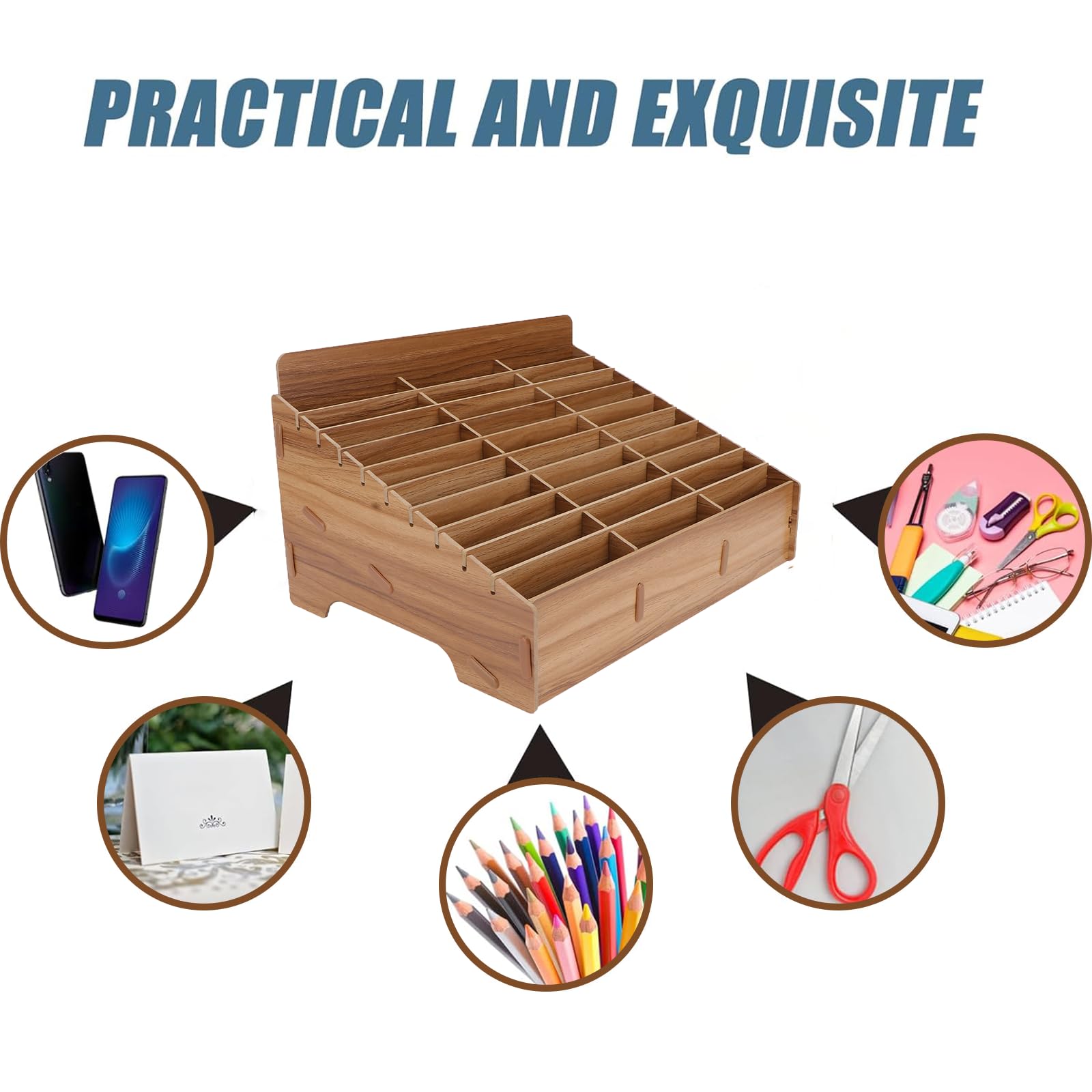 Support de téléphone portable en bois à 30 compartiments pour salle de classe, boîte de rangement pour téléphone portable, organiseur de bureau pour salle de classe, bureau, salle de réunion